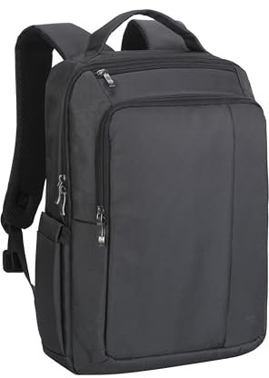 Rivacase Laptop Rucksack bis 15,6 Zoll – leichter und trendiger Stadtrucksack mit extra gepolsterten Seiten – schlicht und elegant- ein Fach für Dokumente und Tablet bis 10,1 Zoll