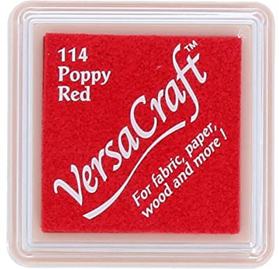 Tinta VERSACRAFT para textil color rojo amapola 33x33mm. Almohadilla