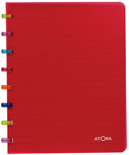 Tutti Frutti Atoma Notizbuch, A5, liniert, 144 Seiten bewegliche, Rot