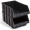 5 x Stapelboxen Stapelkisten 490x310x190 Gr. 4 Sichtlagerkästen schwarz groß stapelbar steckbar
