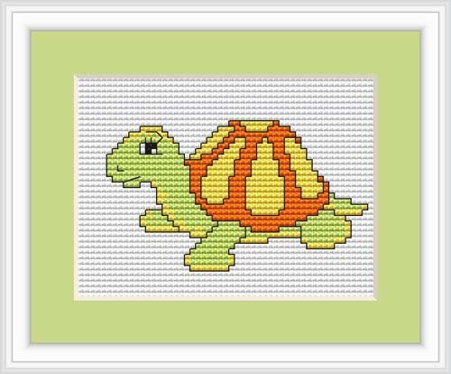 Tortoise Cross Stitch Kit - Luca S - Beginner 8.5cm x 5cm