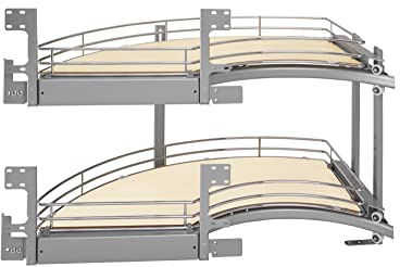 REV-A-Shelf Maple Two-Tier Solid Bottom Curve Optimizer for 18 Left Opening/Blind Right Corner Cabinets