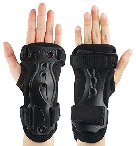 Andux Skihandschuhe Erweiterte Handgelenk Palmenschutz Roller Skating Fest Einstellbare Skateboard Unterstützung HXHW-01 (XL 9.5-11cm)