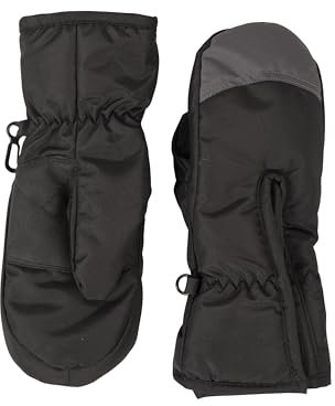 Mountain Warehouse Kids Snow Mittens - Snow Proof Ski Gloves, Adjustable Cuffs, Fleece Lined - For Autumn Winter & Outdoors Black M