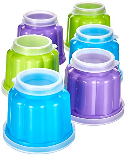 Ibili 756500 Juego de 6 moldes de gelatina (blíster), plástico, multicolor, 7,5 x 7,5 x 6,1 centímetros