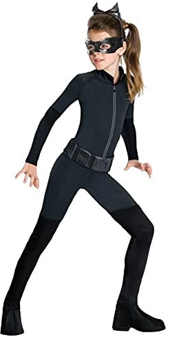 Girls Kids Childs Catwoman Fancy Dress Costume Outfit Rubies Batman Halloween L