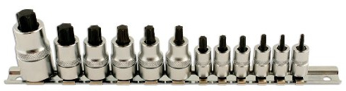 Laser 5521 Stubby Star Socket Bit Set 1/4D, 3/8D, 1/2D 12pc