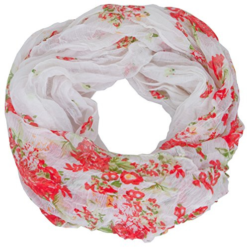 AvaMia Loop Schal Schlauchschal mit Blumen gemustert 80 x 170 cm