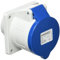 Mennekes 101100217 bases semi encastrement CEE, prises de courant, 230 V, 50 – 60 Hz, 32 A, 3 pôles, IP 44, 10 Emballage, bleu
