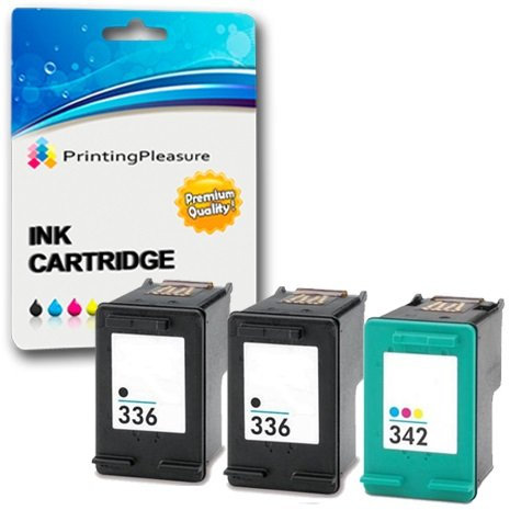 Printing Pleasure 3 Druckerpatronen für HP Photosmart 2570 2575 2710 8150 C3100 C3180 C4180 D5160 DeskJet 5440 5442 6310 D4160 Officejet 6310 6315 | kompatibel zu HP 336 (C9362EE) & HP 342 (C9361EE)