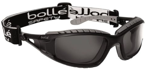 Boll Safety 253-TR-40086 Tracker Safety Eyewear with Black/Gray Polycarbonate + TPE Full Frame and Smoke Lens by Boll Safety