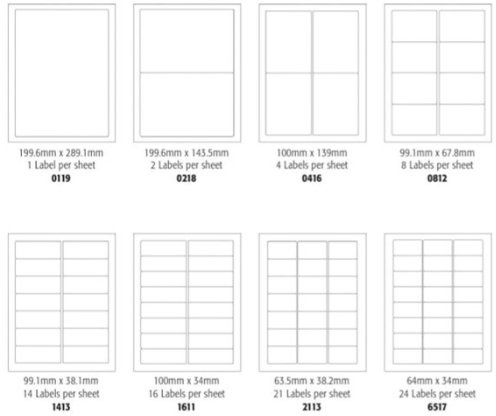 Blick Labels, White, 2 Per Sheet 100 Sheets, Rectangular, 199.6mm x 143.5mm, 200 Labels, For Home, Office, Family, School