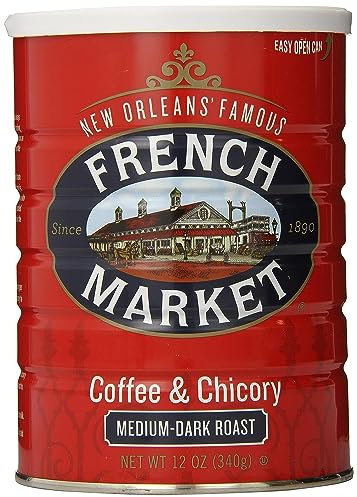 FRENCH MARKET Coffee and Chicory, Medium-Dark Roast, 12 Ounce Can