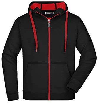 James & Nicholson Herren Bonding Jacke - Sportliche Kapuzenjacke mit Fleecefutter