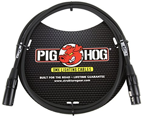 Pig Hog PHDMX5 3-Pin DMX Lighting Cable, 5 Feet , Black