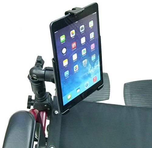 Wheelchair Rail & Tube Mount with Double Swivel Arm & Model Specific iPad mini Cradle (sku 21780)