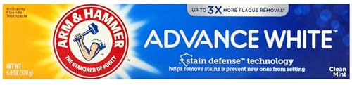 ARM & HAMMER Advance White Extreme Whitening with Stain Defense Toothpaste, 6 oz (Pack of 4)