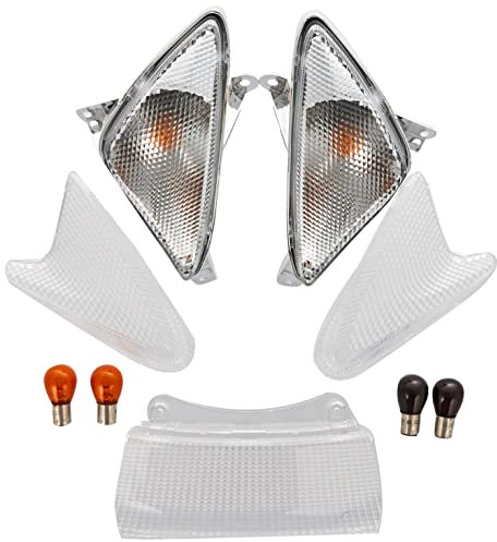 one By Camamoto Set Blinker/Pfeile transparent kompatibel mit Yamaha T-Max 500 2001-2007 (weiß)