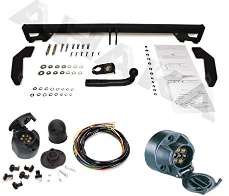 AHK Anhängerkupplung mit Elektrosatz 7 polig für Fiat Doblo 2001-2009 Anhängevorrichtung Hängevorrichtung - starr, mit angeschraubtem Kugelkopf