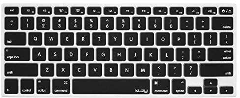 Kuzy - BLACK Keyboard Cover Silicone Skin for MacBook Pro 13 15 17 (with or w/out Retina Display) iMac and MacBook Air 13 - (USA KEYBOARD VERSION) - Black