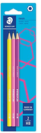 STAEDTLER Bleistift Noris eco, hohe Bruchfestigkeit, rutschfeste Soft-Oberfläche, innovatives Wopex-Material, Härtegrad HB, Blisterkarte mit 3 Bleistiften, 180F BK3-1