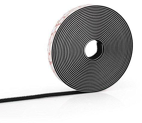 3M SJ3550 Dual Lock Klettband, Klebeband, Kleber, Klett, 10 m Rolle, Schwarz, RACEFOXX