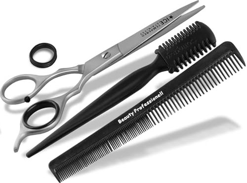 Ergo-Set Haarschere 17.78 cm 7 Zoll mit Kamm + Haar-Ausdünner aus Solingen
