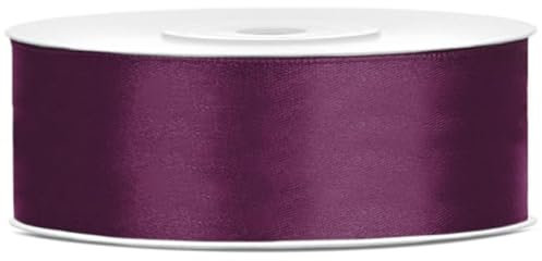 Satinband 25m x 25mm Dekoband Geschenkband (Pflaume)