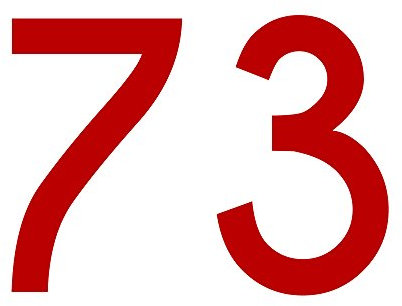 1peak Zahlen-Aufkleber 73 in rot, 5 cm, Kennzeichnung o. Hausnummer Beschriftung für Briefkasten, Mülltonne & Allen glatten Flächen