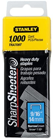 Stanley Tra709T 9/16 Inch Heavy Duty Narrow Crown Staples, Pack of 1000(Pack of 1000)
