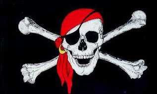 Flagge Pirat mit Kopftuch Fahne 90x150 cm rot Fahnen Piraten