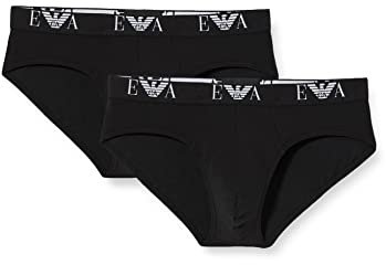 Emporio Armani Herren 111321cc715 Slip, Schwarz (Nero/Nero 07320), M EU (2er Pack)