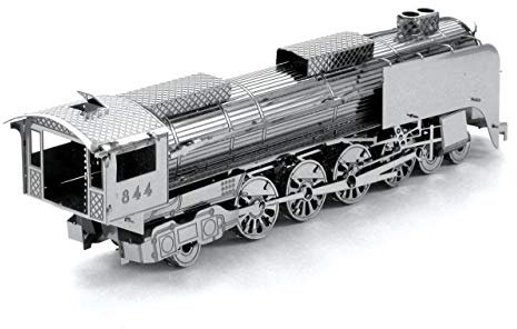 Metal Earth Fascinations Metallbausätze - Steam Locomotive Union Pacific UP844, lasergeschnittener 3D-Konstruktionsbausatz, 3D Metall Puzzle, DIY Modellbausatz mit 2 Metallplatinen, ab 14 Jahre