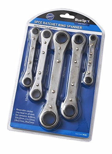 Blue Spot 5 Piece Ratchet Ring Spanner Set