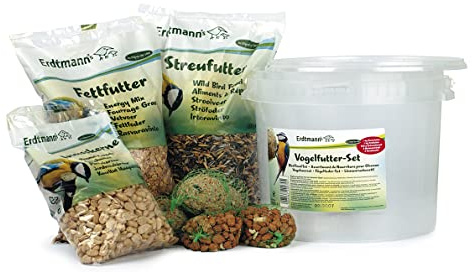 Erdtmanns Vogelfutter-Set im Plastikeimer, 1er Pack (1 x 2.8 kg)