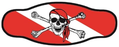 Best Divers Sangle Masque en Néoprène, double feuille, Jolly Roger