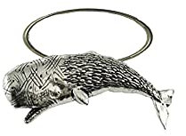 A36 Damen-Ring, Wal, englisches Zinn, verstellbar, handgefertigt in Sheffield