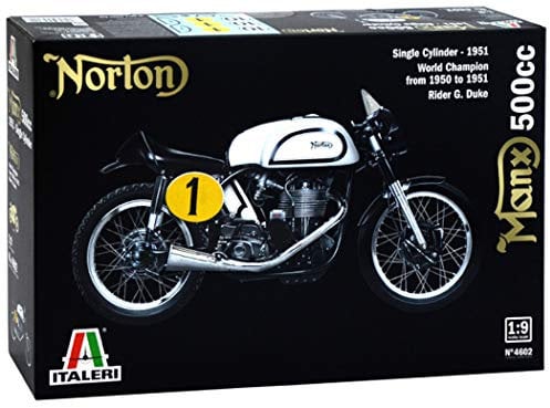 Italeri 4602-1:9 Norton Manx 500cc 1951 Motorrad, Die Uhr Ist Teil des Produkts