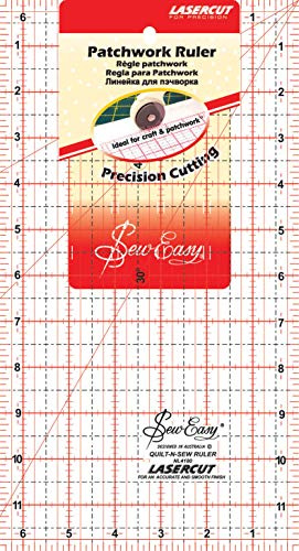 Tacony Corporation Plastic SewEasy Patchwork Quilt Ruler-12-inch x 6.5-inch