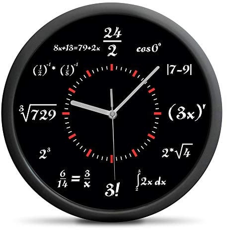 Froster Mathematik Wanduhr mit Matheformeln, still Mechanismus, kreative Mathe Uhr, Lustig Studenten Geschenk