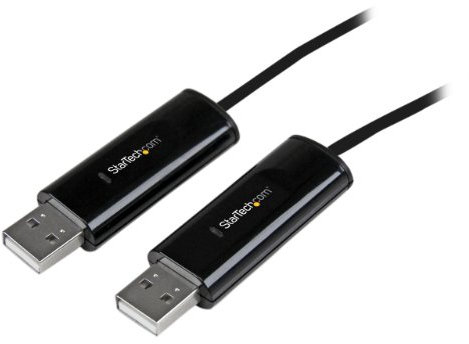 StarTech.com USB Keyboard Mouse Switch Cable with File Transfer for PC and Mac, USB File Transfer Cable, Dual Port USB KM Switch, Black