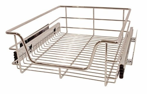 Munchen Pull Out High Grade Stainless Steel Chrome Finished Basket On Full Extension Ball Bearing Runners for Kitchen and Wardrobes to Suit a 300mm Unit