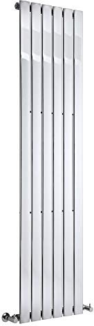 Milano Alpha Chrome Vertical Single Flat Panel Radiator - 1800mm x 450mm