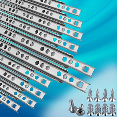 Stahlia Schubladenauszüge (10 Stück) Teilauszug H: 17 / L: 406mm Stahl Schubladenschienen Schrankauszug Schubladenführung Scharniere Auszugsschienen