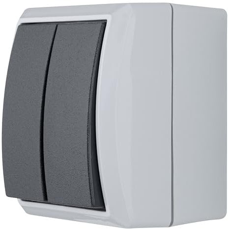 REV AquaForm, Serienschalter, Feuchtraum IP44, einpolig, Aufputz, grau