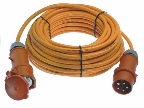as - Schwabe Cavo di prolunga 25 m H07BQ-F 5G1,5-400V, 16A, 5-poli, 6h, 11kW - Prolunga Industriale - Per cantiere, giardino - Prolunga CEE robusta per uso esterno - IP44 - Made in Germany, 59252
