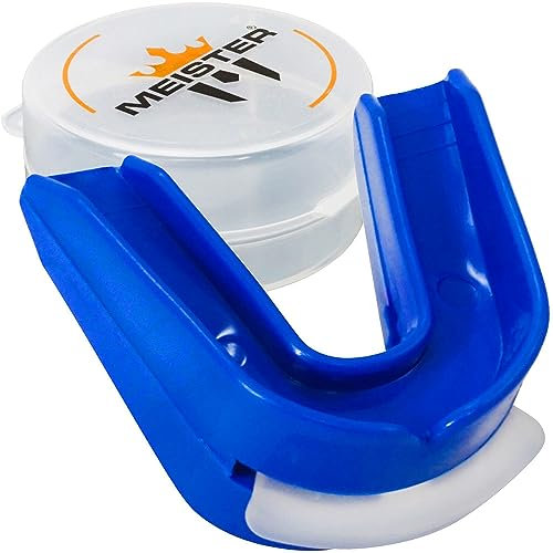 Meister formbarer Ober- Unterkiefer MMA & Sport Mundschutz mit Tasche - Blau