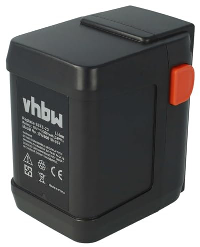 vhbw Akku kompatibel mit Gardena Allround-Bläser AccuJet 18-Li (9333-20), AccuJet 18-Li (9335-20) Laubbläser und vielen mehr (3000mAh, 18V, Li-Ion)