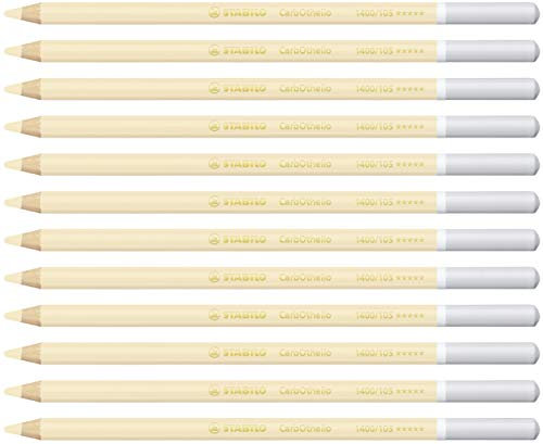 STABILO - Pastellkreidestift - CarbOthello - 12er Pack - elfenbeinweiß