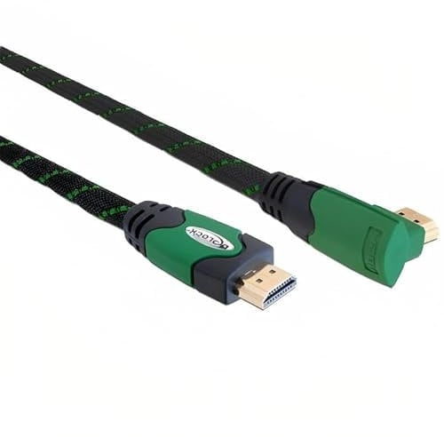 Delock High Speed HDMI-Kabel mit Ethernet (gewinkelt A-A/Stecker-Stecker, 3m)